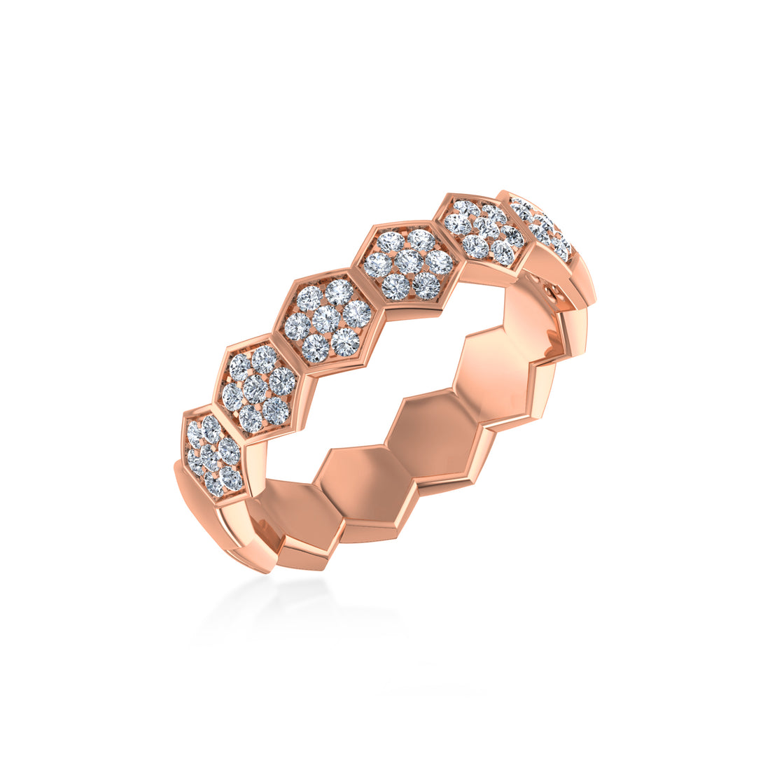 Hexagon Lab-Grown Diamond Eternity Band Ring 5