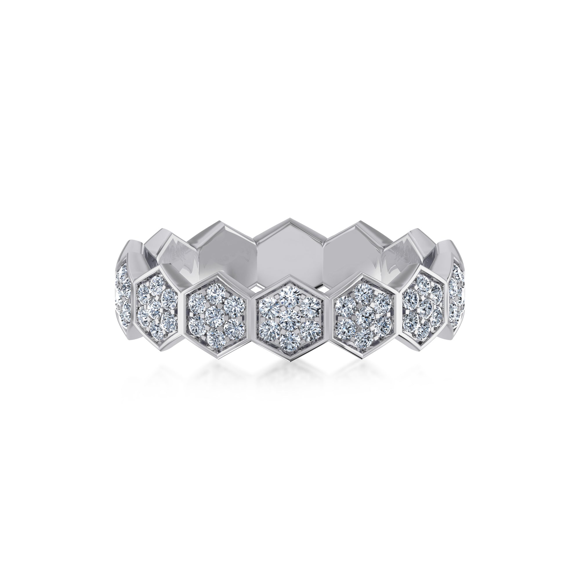 Hexagon Lab-Grown Diamond Eternity Band Ring 7