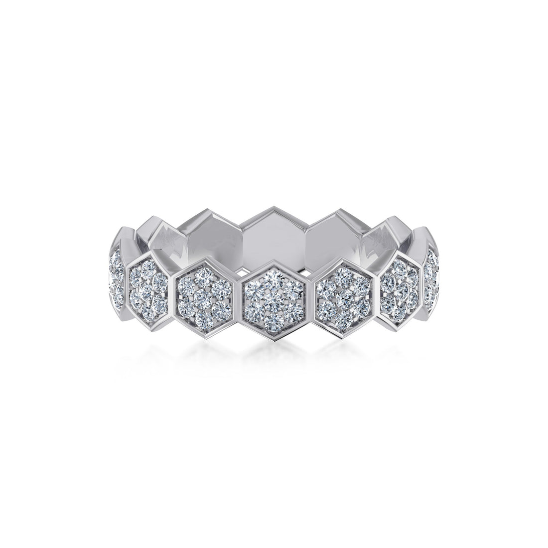 Hexagon Lab-Grown Diamond Eternity Band Ring 7