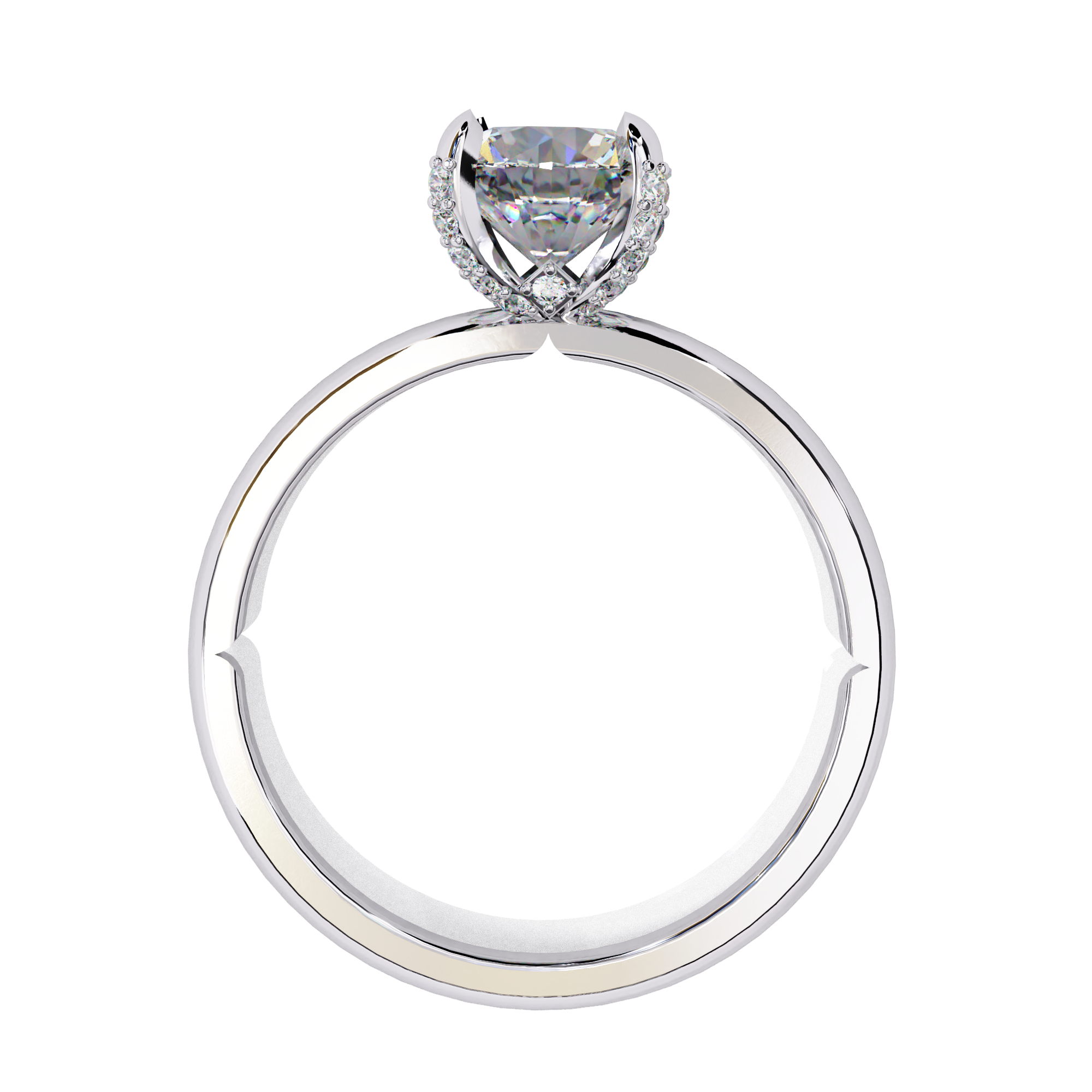 Hidden Halo Lab Grown Diamond Solitaire Ring13