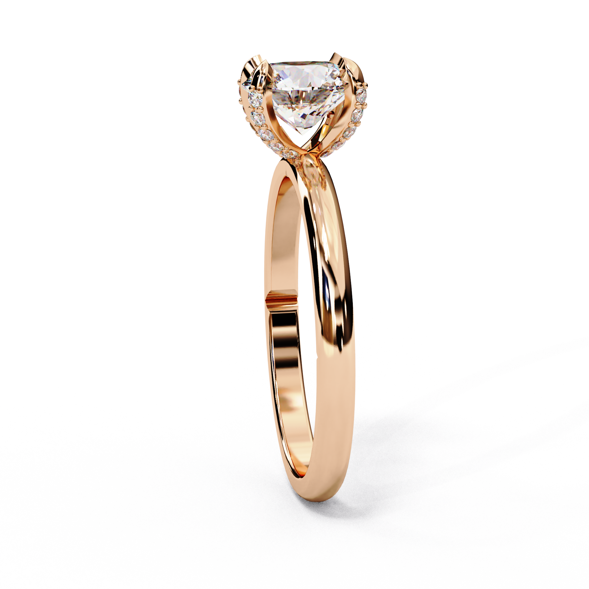 Hidden Halo Lab Grown Diamond Solitaire Ring7