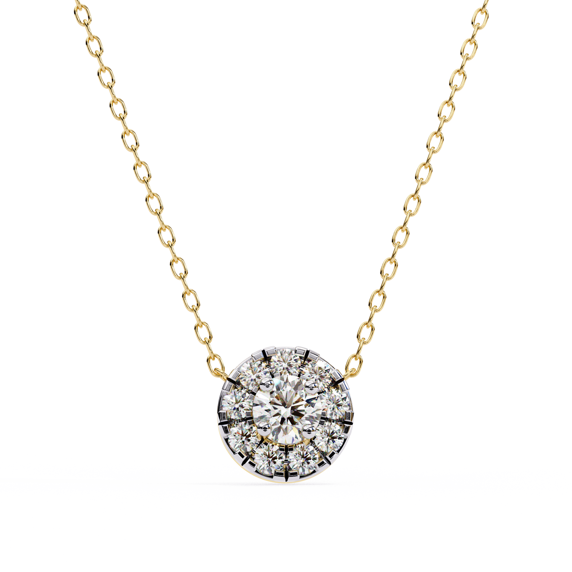Holding Round Diamond Pendant