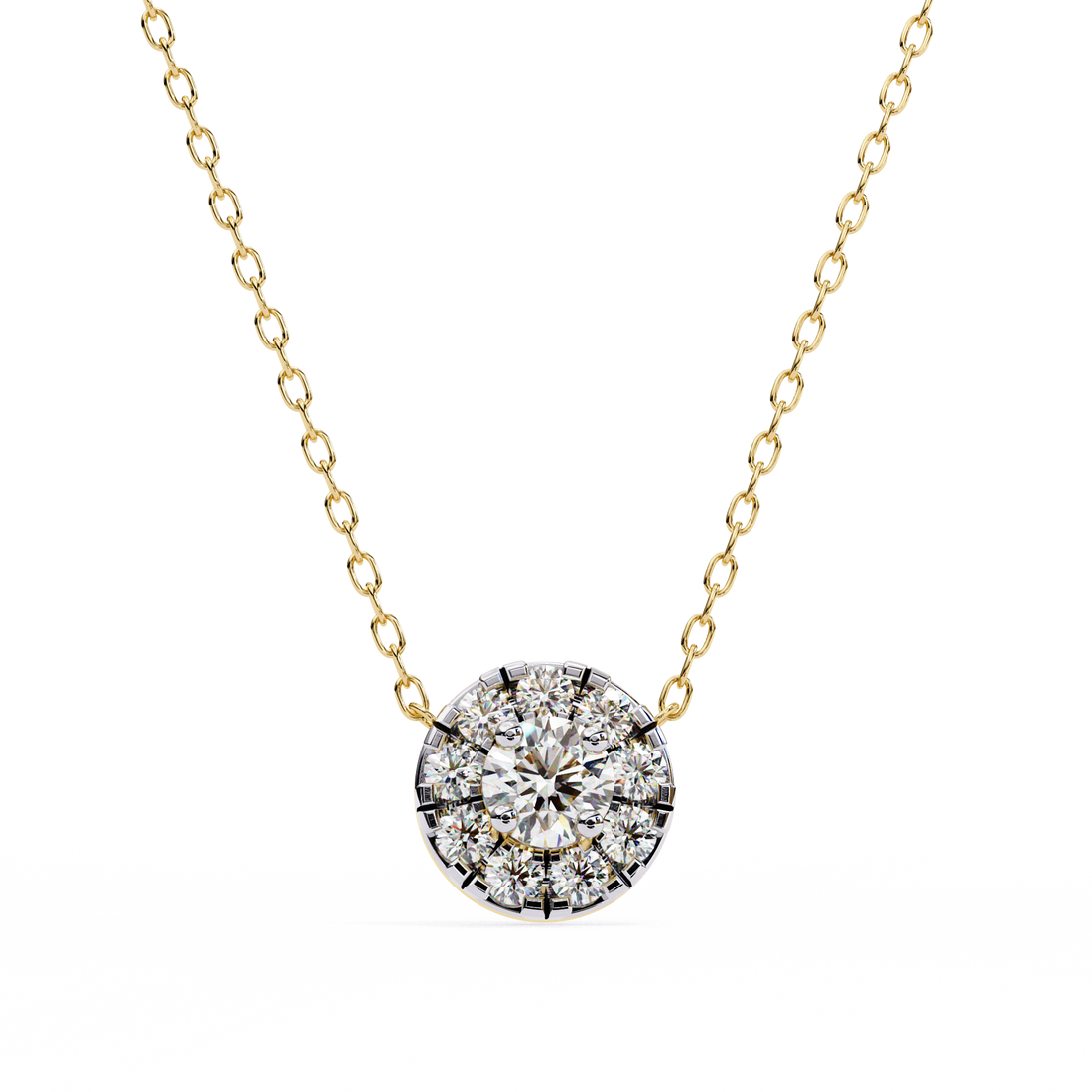 Holding Round Diamond Pendant