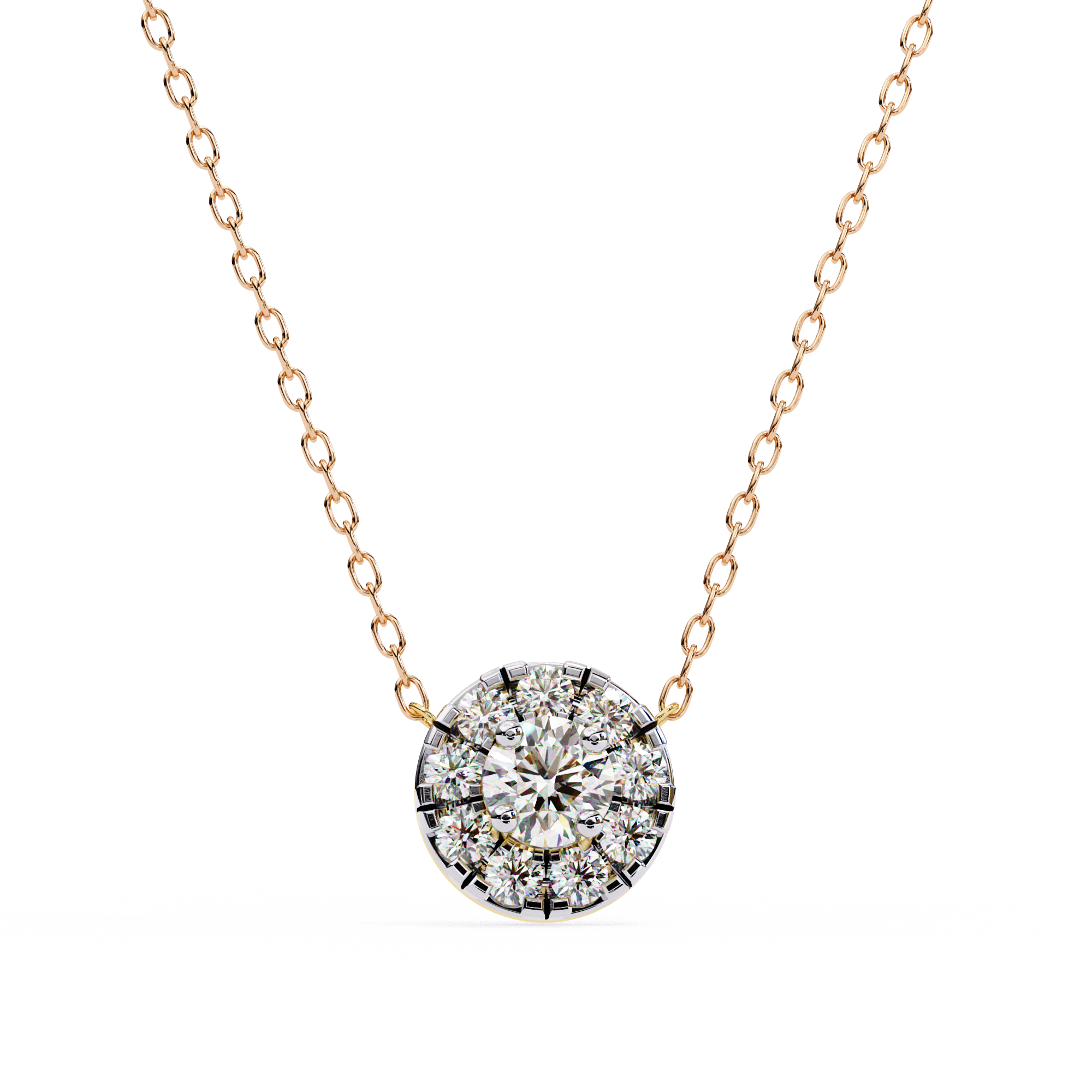 Holding Round Diamond Pendant