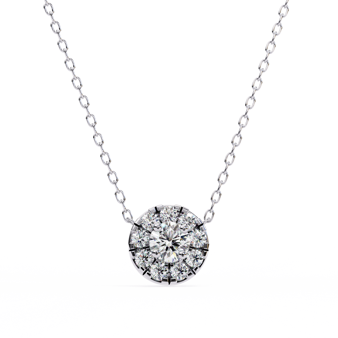 Holding Round Diamond Pendant
