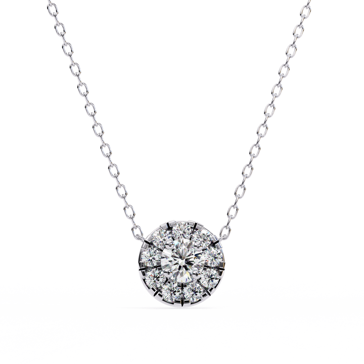 Holding Round Diamond Pendant