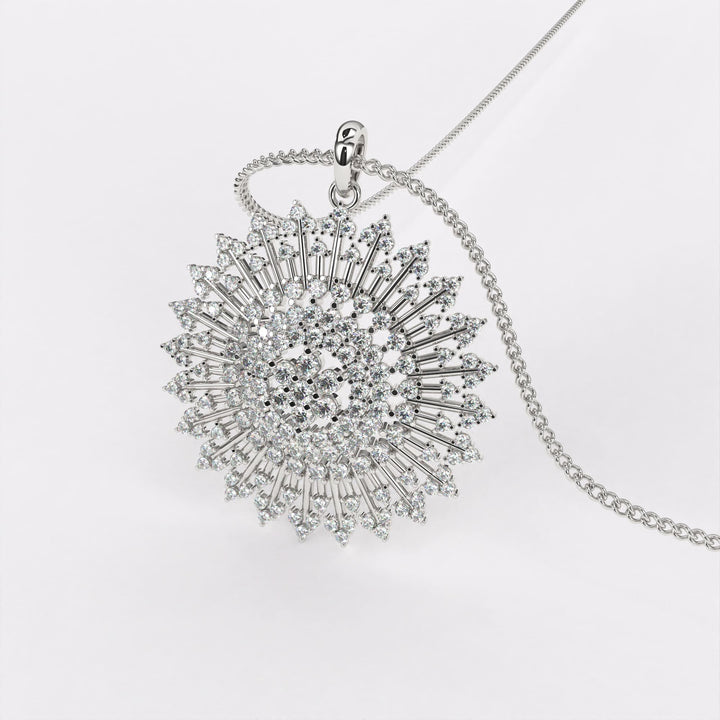 Hypnotic Diamond Pendant In 925 Silver