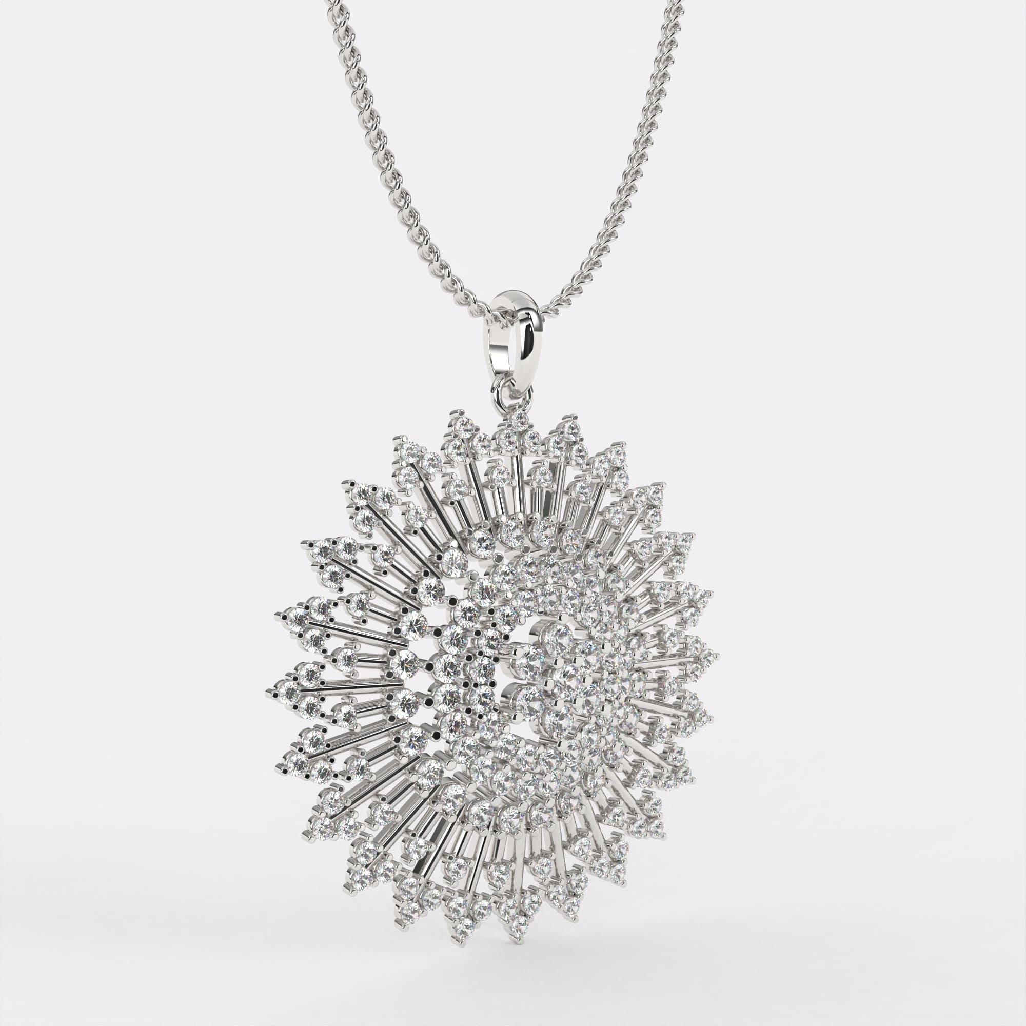 Hypnotic Diamond Pendant In 925 Silver