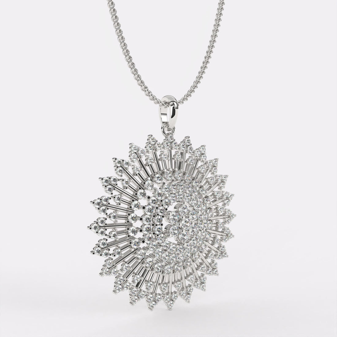 Hypnotic Diamond Pendant In 925 Silver