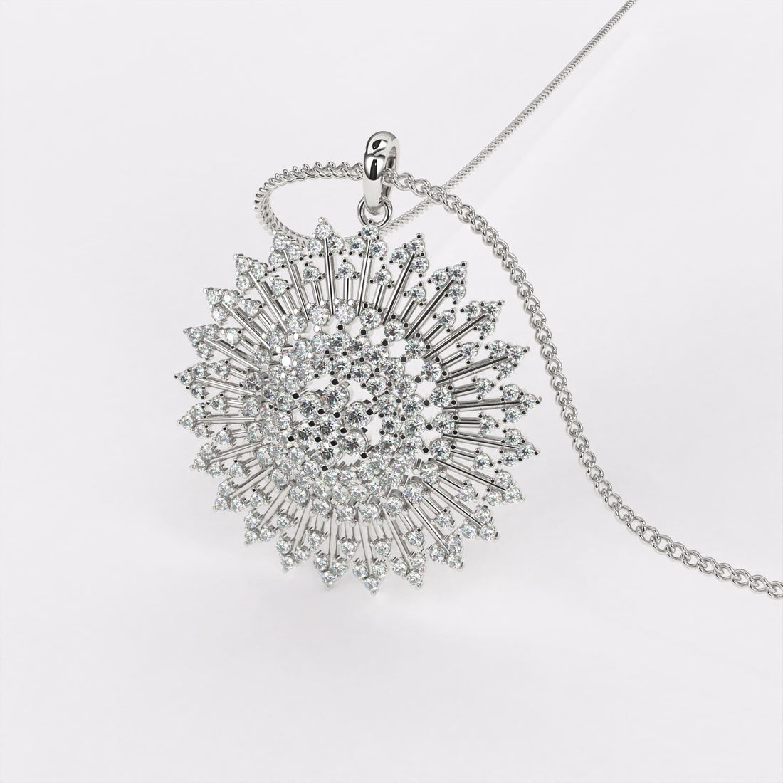 Hypnotic Diamond Pendant In 925 Silver