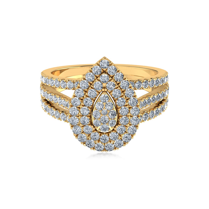Imperial Drop Double Halo Lab Diamond Ring