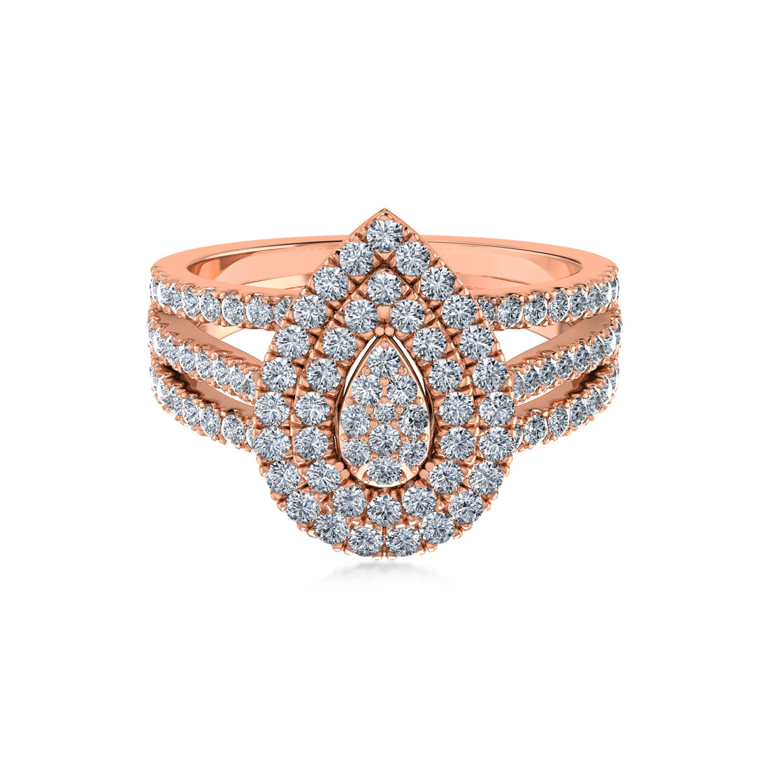 Imperial Drop Double Halo Lab Diamond Ring 4