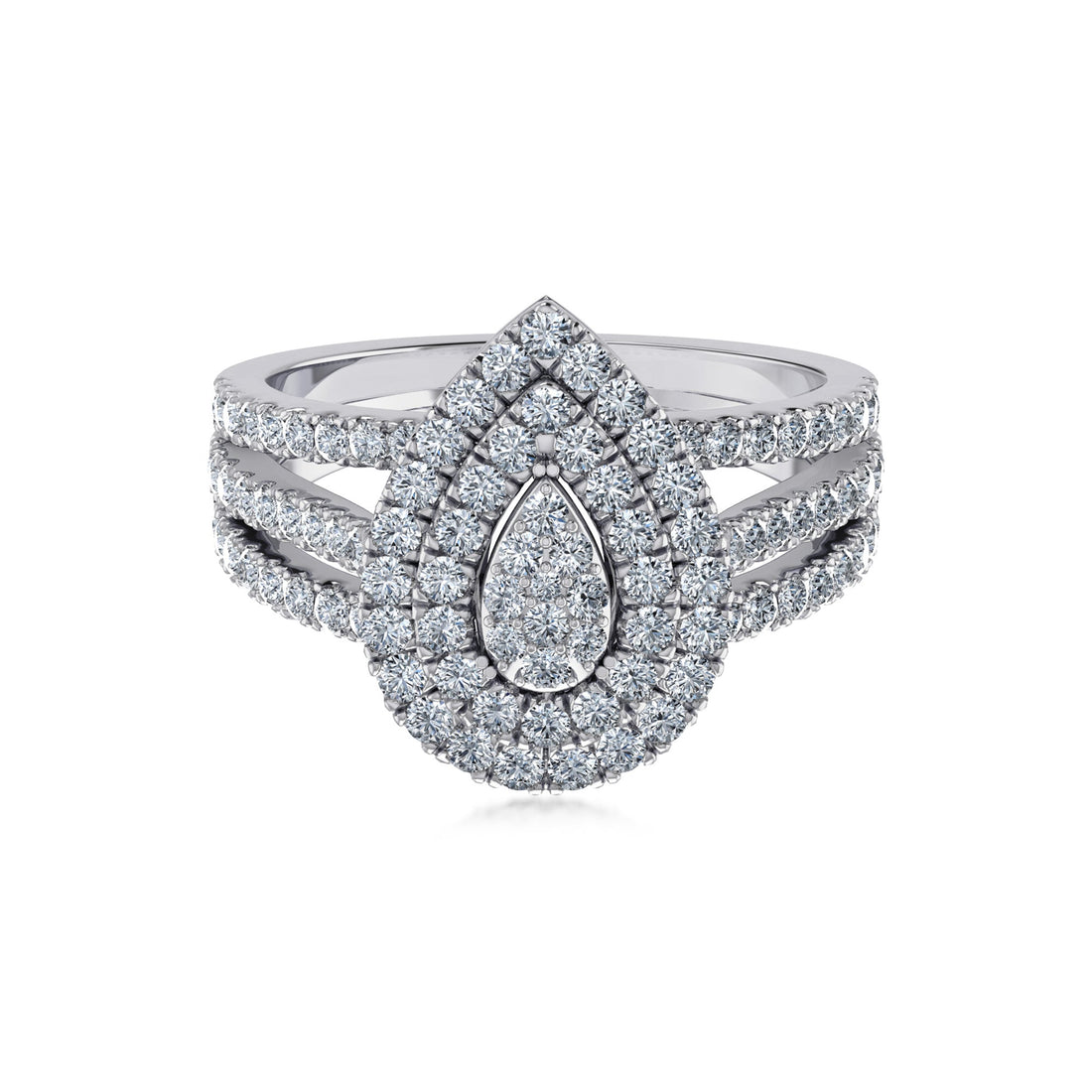 Imperial Drop Double Halo Lab Diamond Ring 7