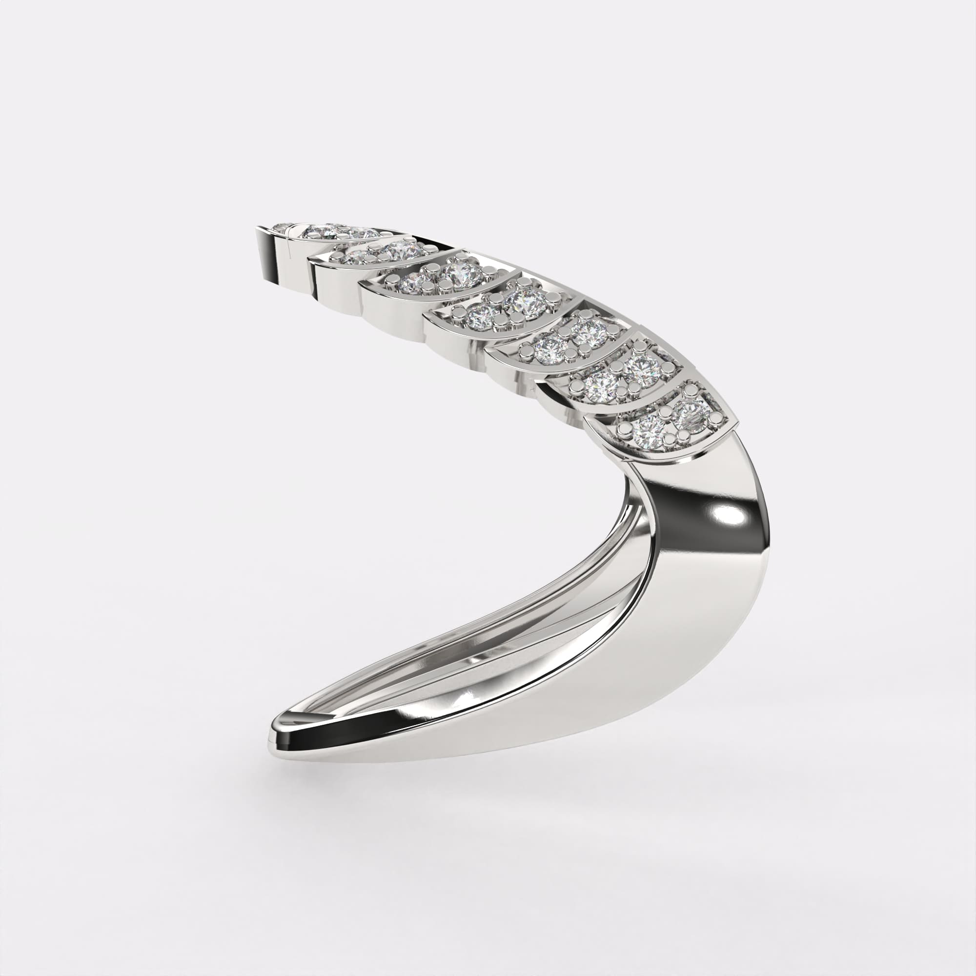 Infinity Band Diamond Ring in 925 Silver