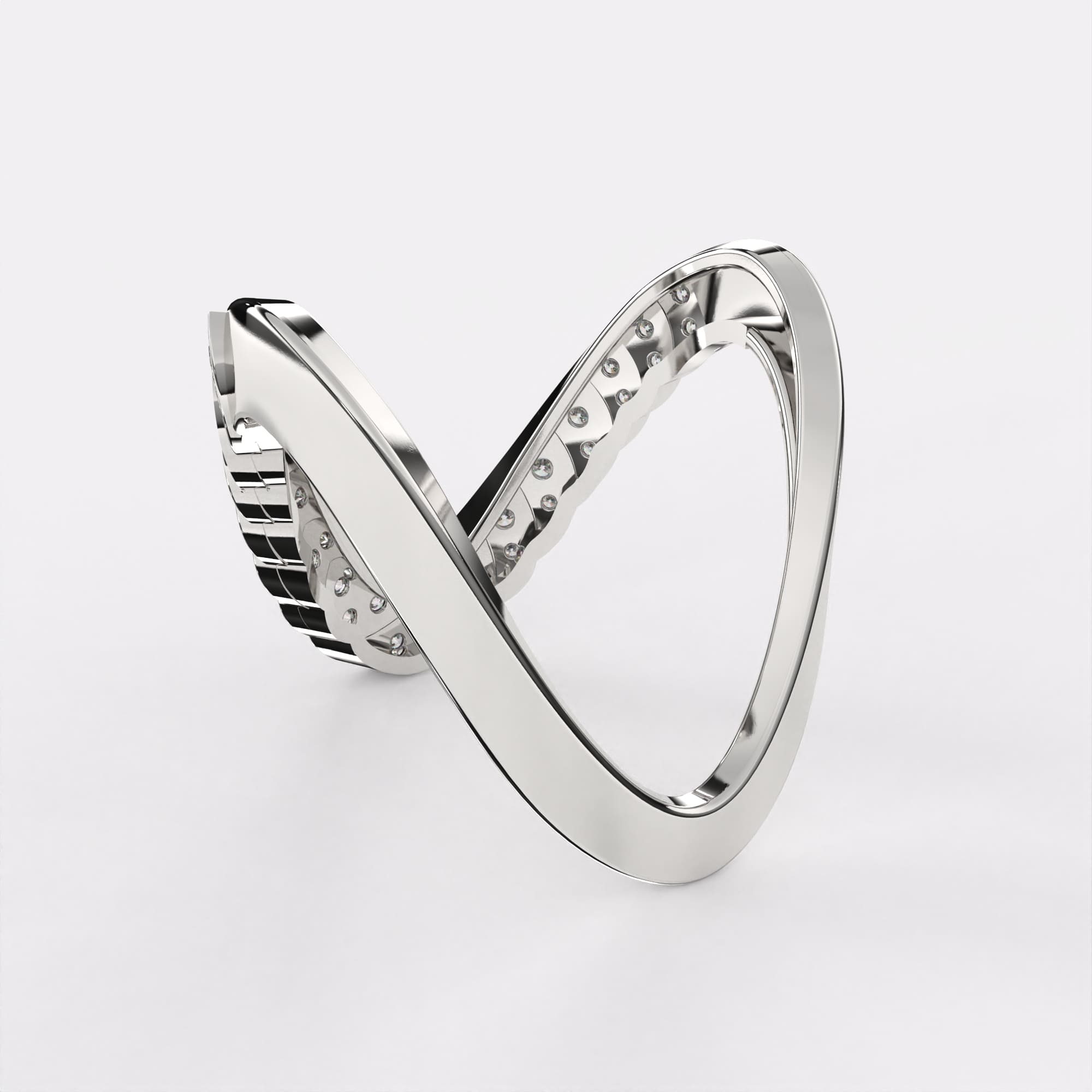 Infinity Band Diamond Ring in 925 Silver