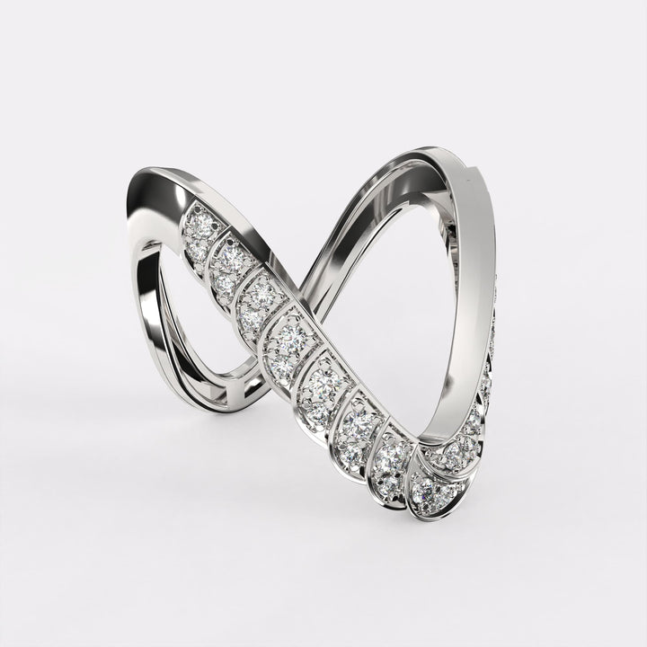 Infinity Band Diamond Ring in 925 Silver