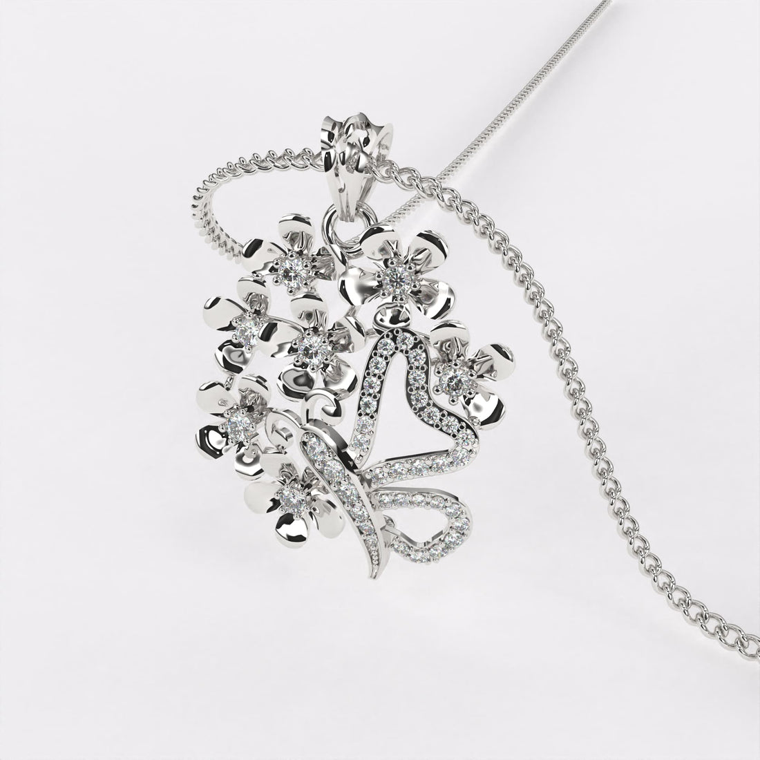 Infinity Spark Diamond Pendant In 925 Silver