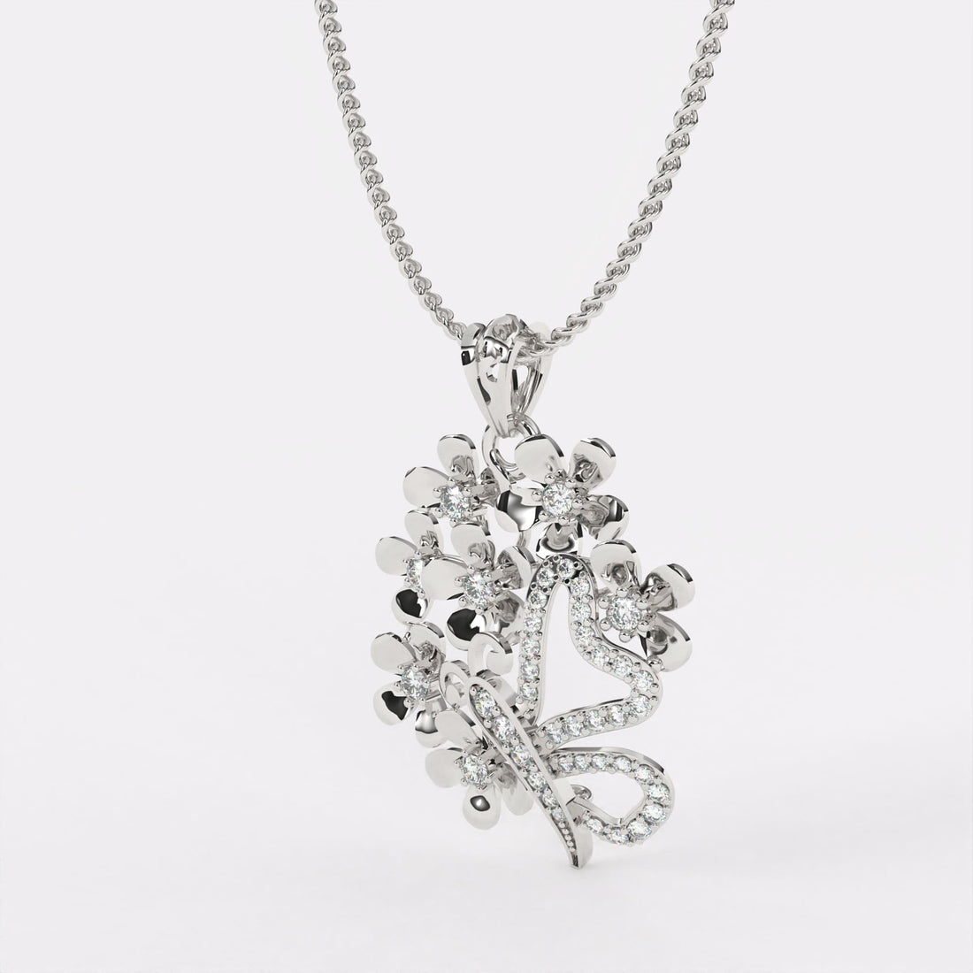 Infinity Spark Diamond Pendant In 925 Silver