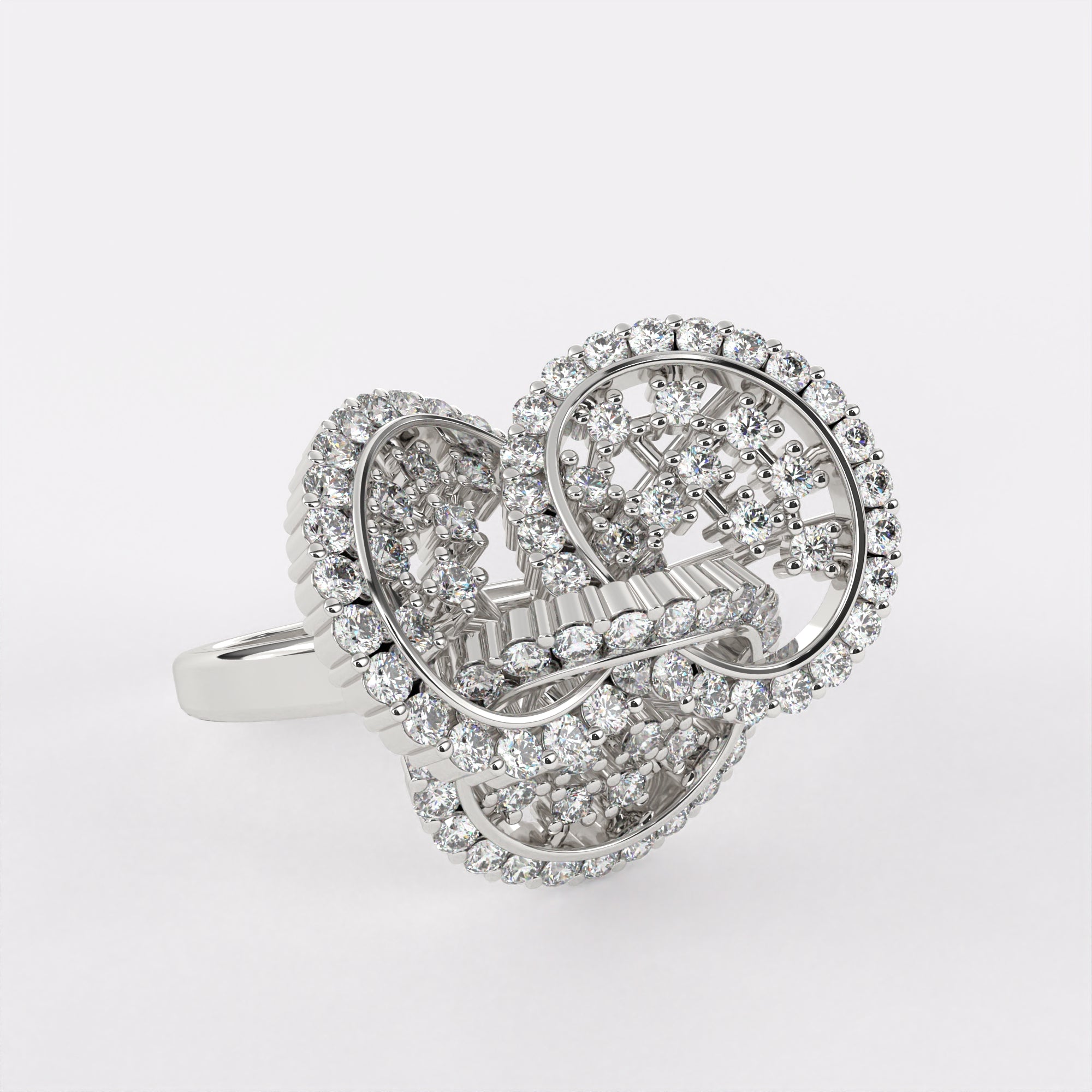 Inter flares Diamond Ring in 925 Silver