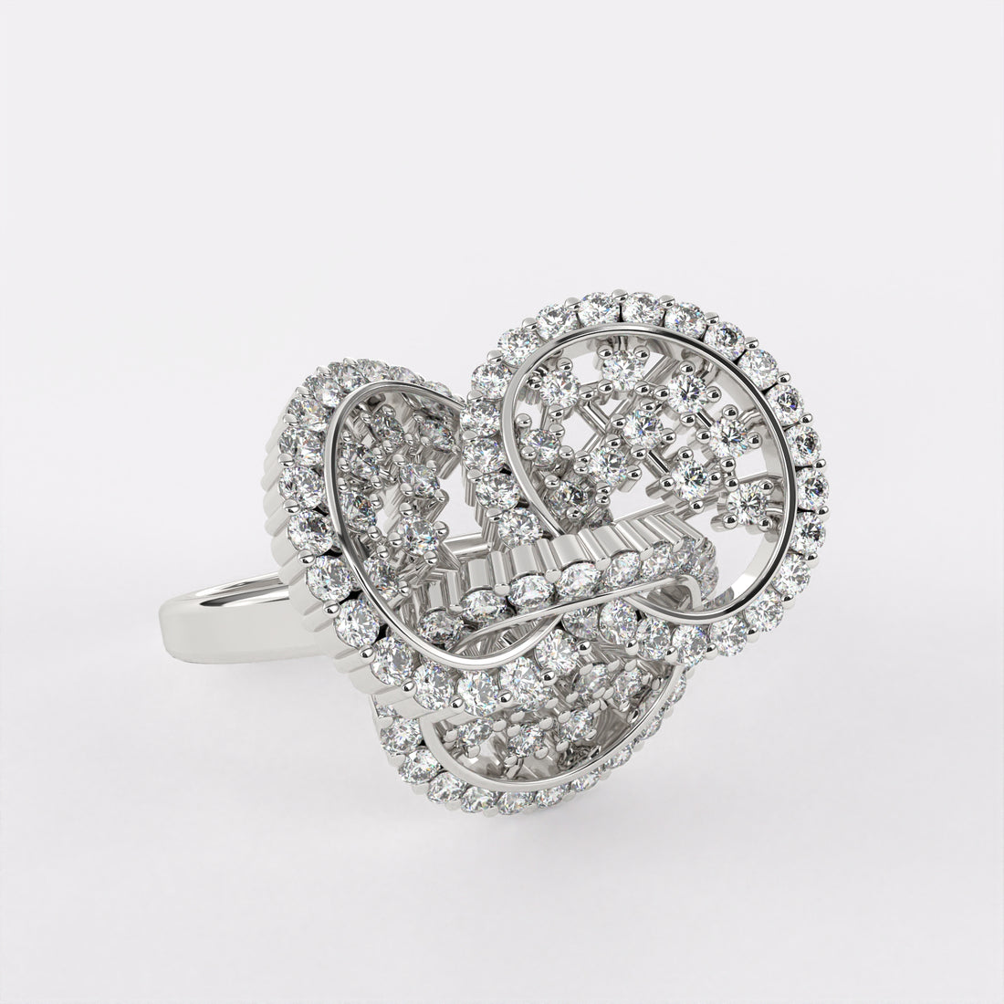 Inter flares Diamond Ring in 925 Silver