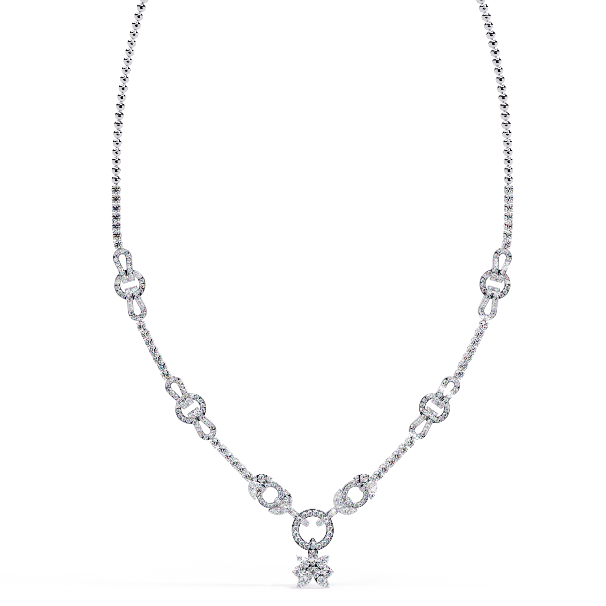 Interlinked Circle Lab Grown Diamond Necklace