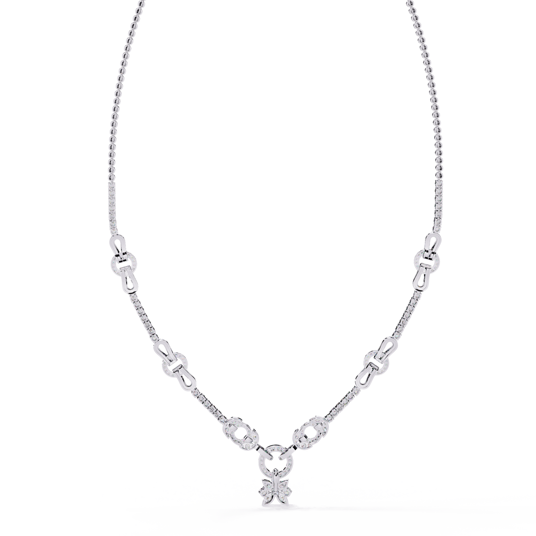 Interlinked Circle Lab Grown Diamond Necklace