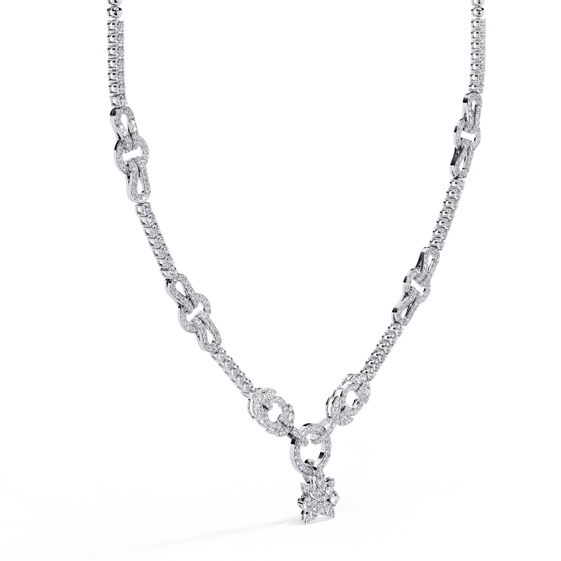 Interlinked Circle Lab Grown Diamond Necklace