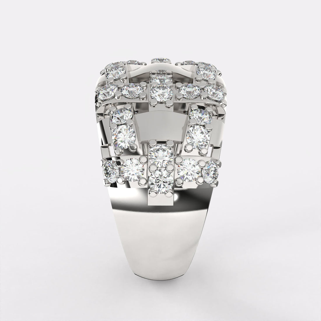Interlocking Radiance Diamond Ring in 925 Silver