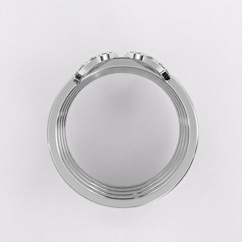 Intricate Diamond Ring in 925 Silver