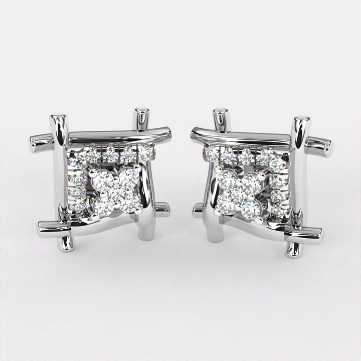 Ivory Dream Diamond Stud Earrings In 925 Silver
