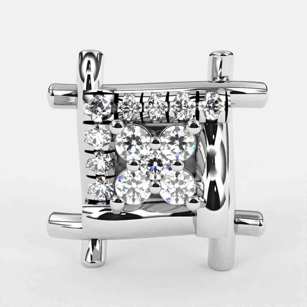 Ivory Dream Diamond Stud Earrings In 925 Silver