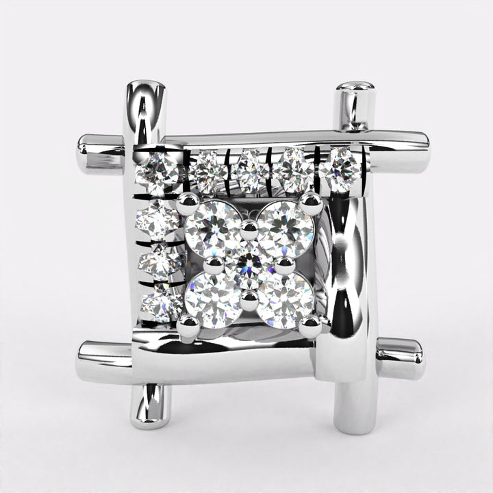 Ivory Dream Diamond Stud Earrings In 925 Silver