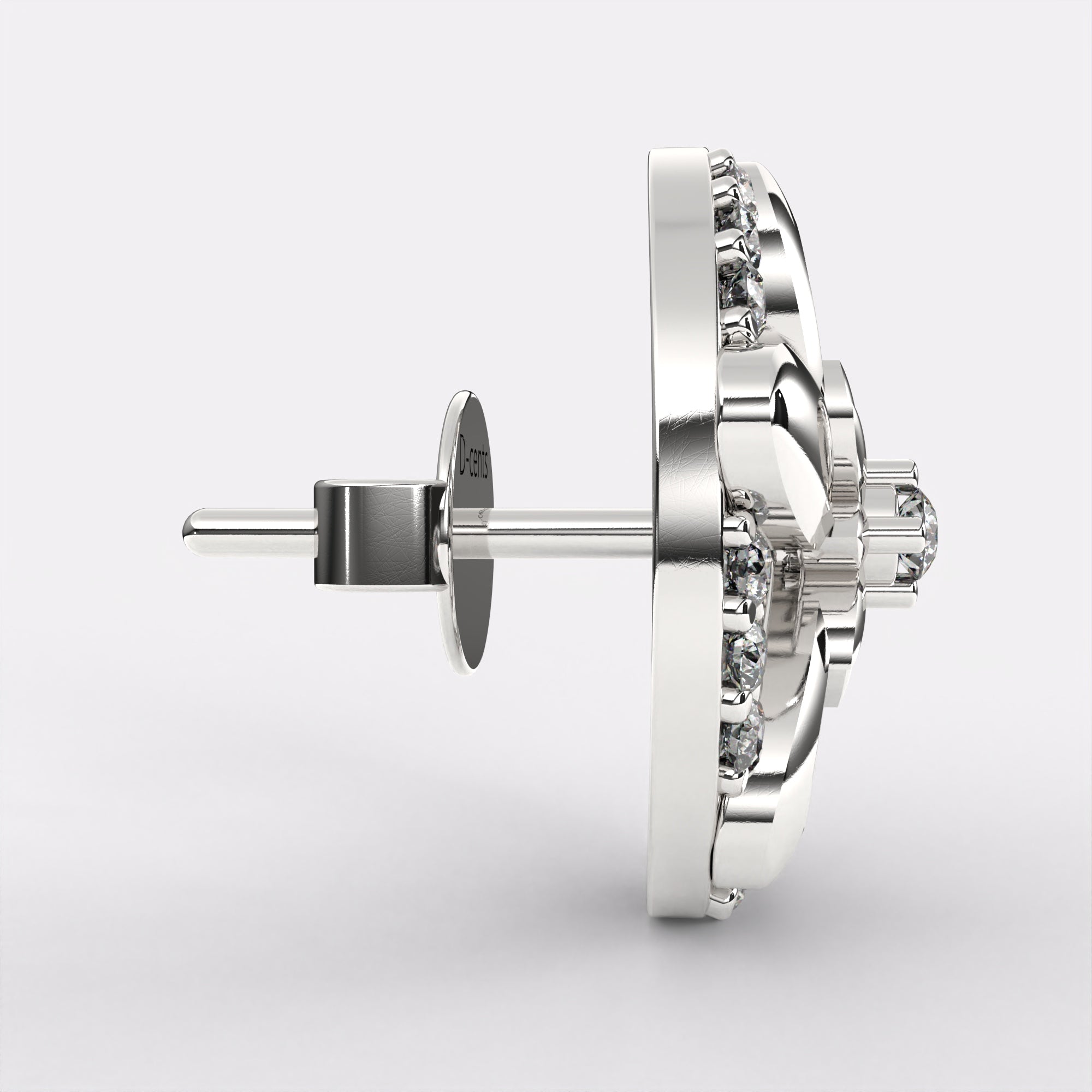 Jazzy Diamond Stud Earrings In 925 Silver