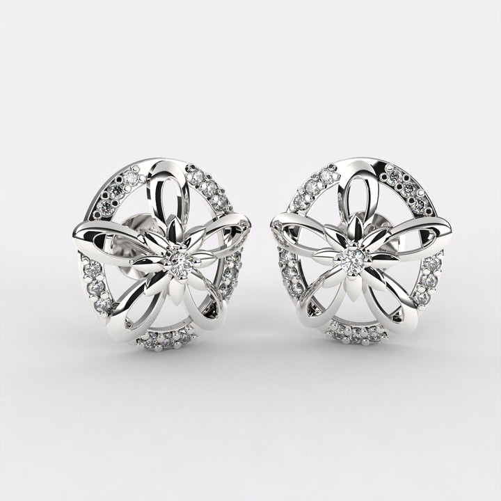 Jazzy Diamond Stud Earrings In 925 Silver