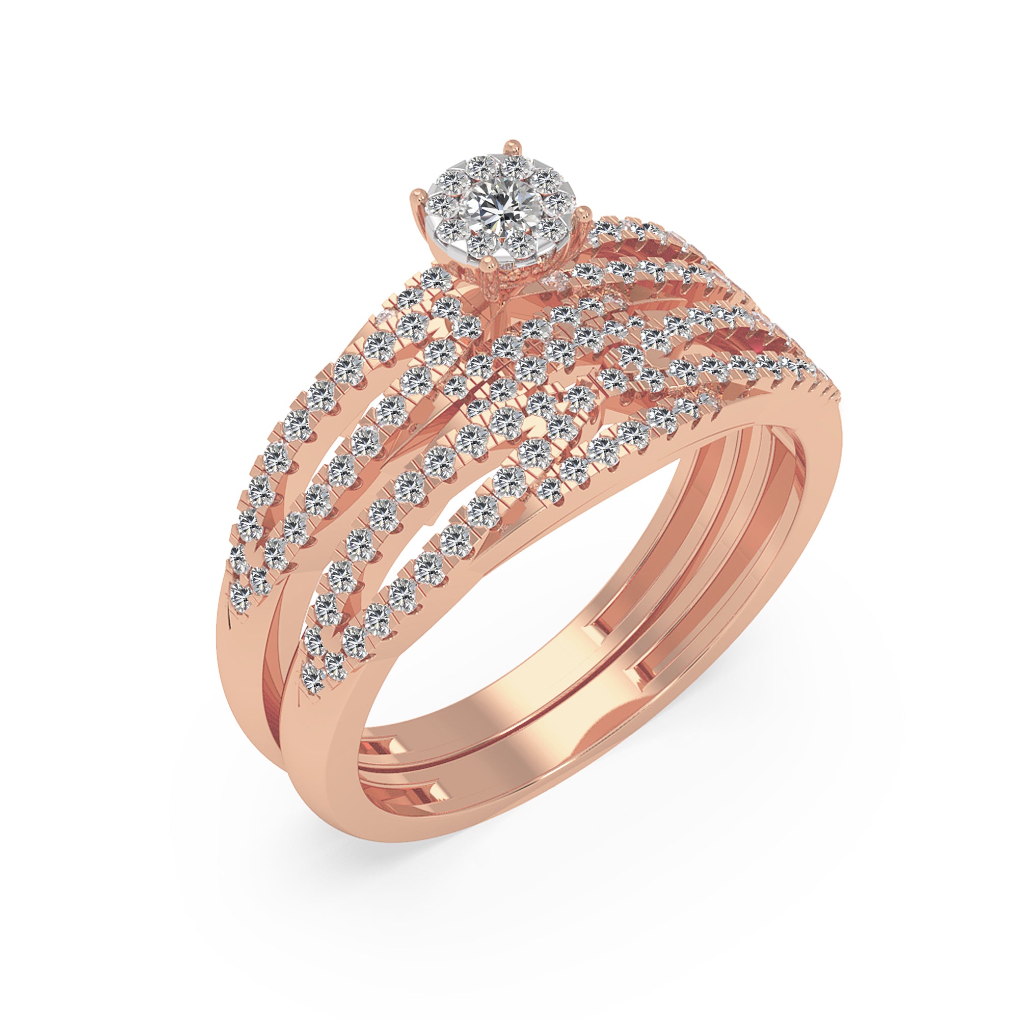 Lab-Grown Diamond Double Row Split Shank Ring