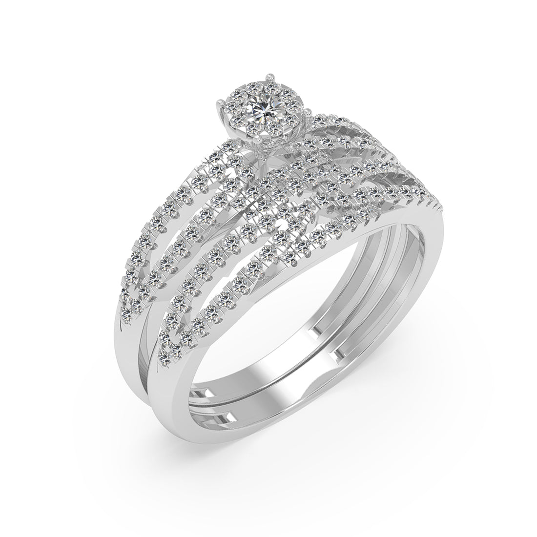 Lab-Grown Diamond Double Row Split Shank Ring