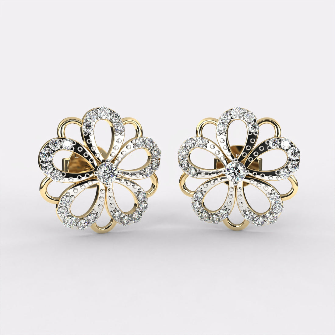 Lab Grown Bloom Diamond Stud Earrings