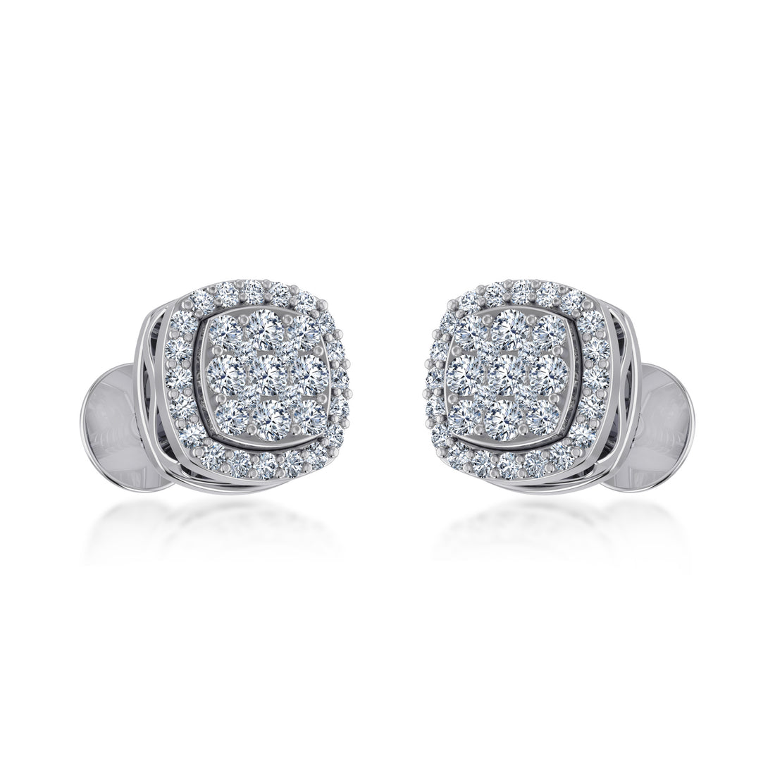 Lab Grown Diamond Cushion Halo Earrings 6