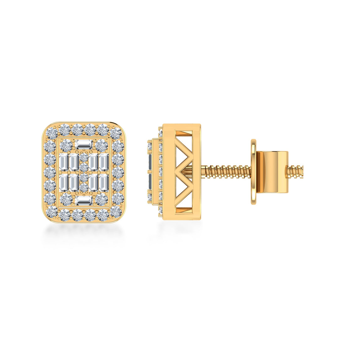 Lab Grown Diamond Cushion Halo Stud Earrings