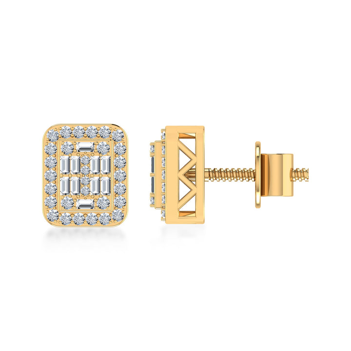 Lab Grown Diamond Cushion Halo Stud Earrings