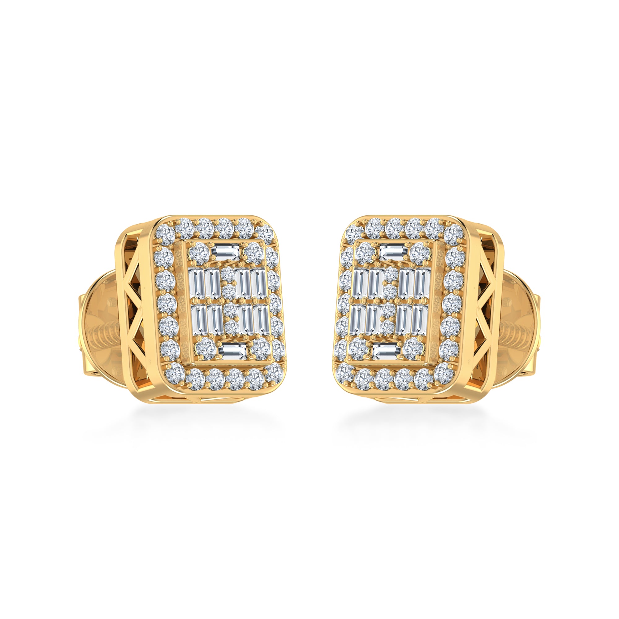 Lab Grown Diamond Cushion Halo Stud Earrings 2