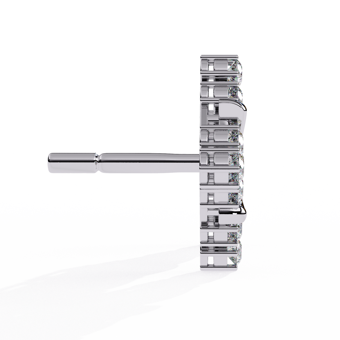 Lab Grown Diamond Floral Stud Earrings – Gold Square Cluster Design