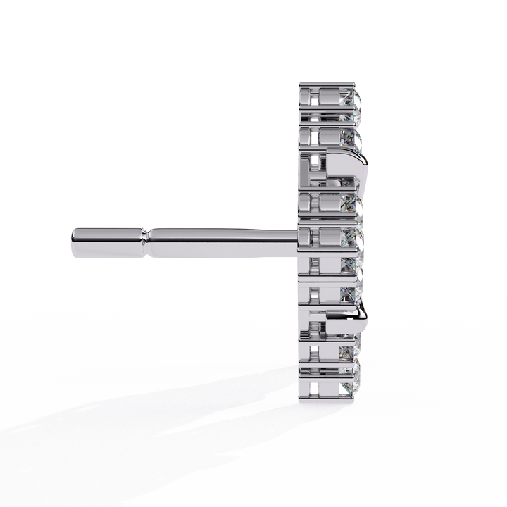 Lab Grown Diamond Floral Stud Earrings – Gold Square Cluster Design in 925 silver 