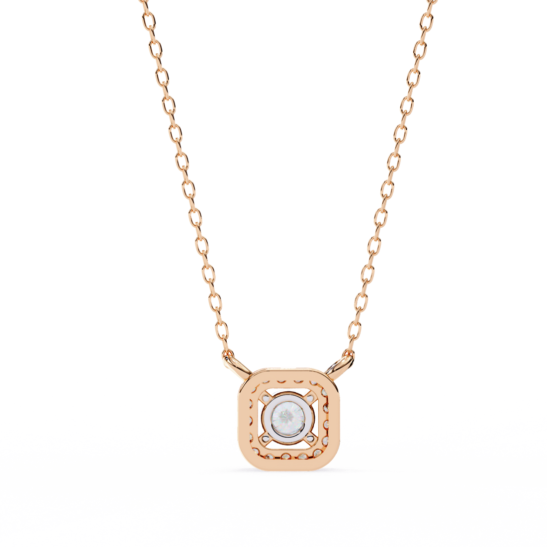 Lab Grown Diamond Halo Pendant with Chain