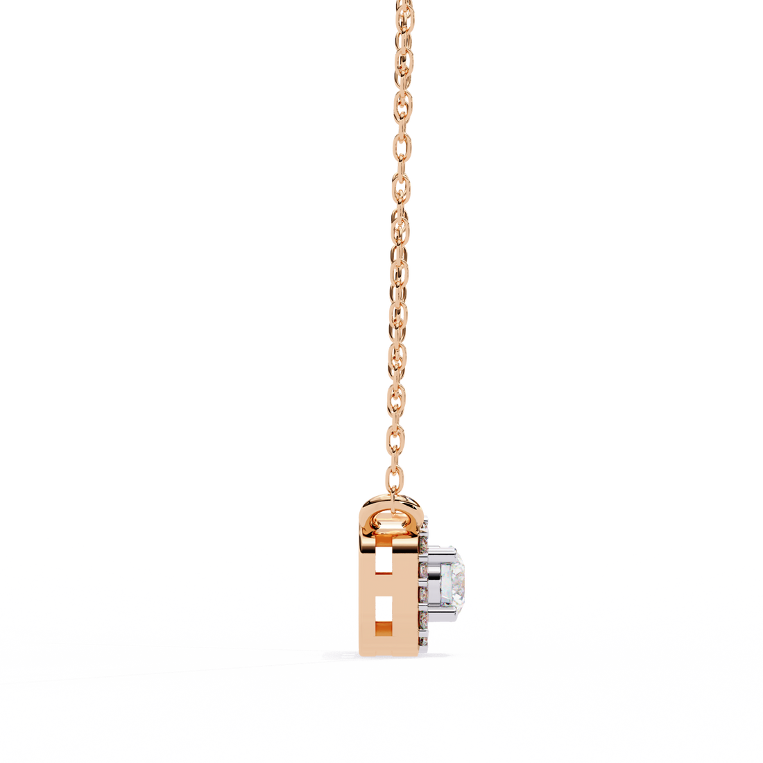 Lab Grown Diamond Halo Pendant with Chain