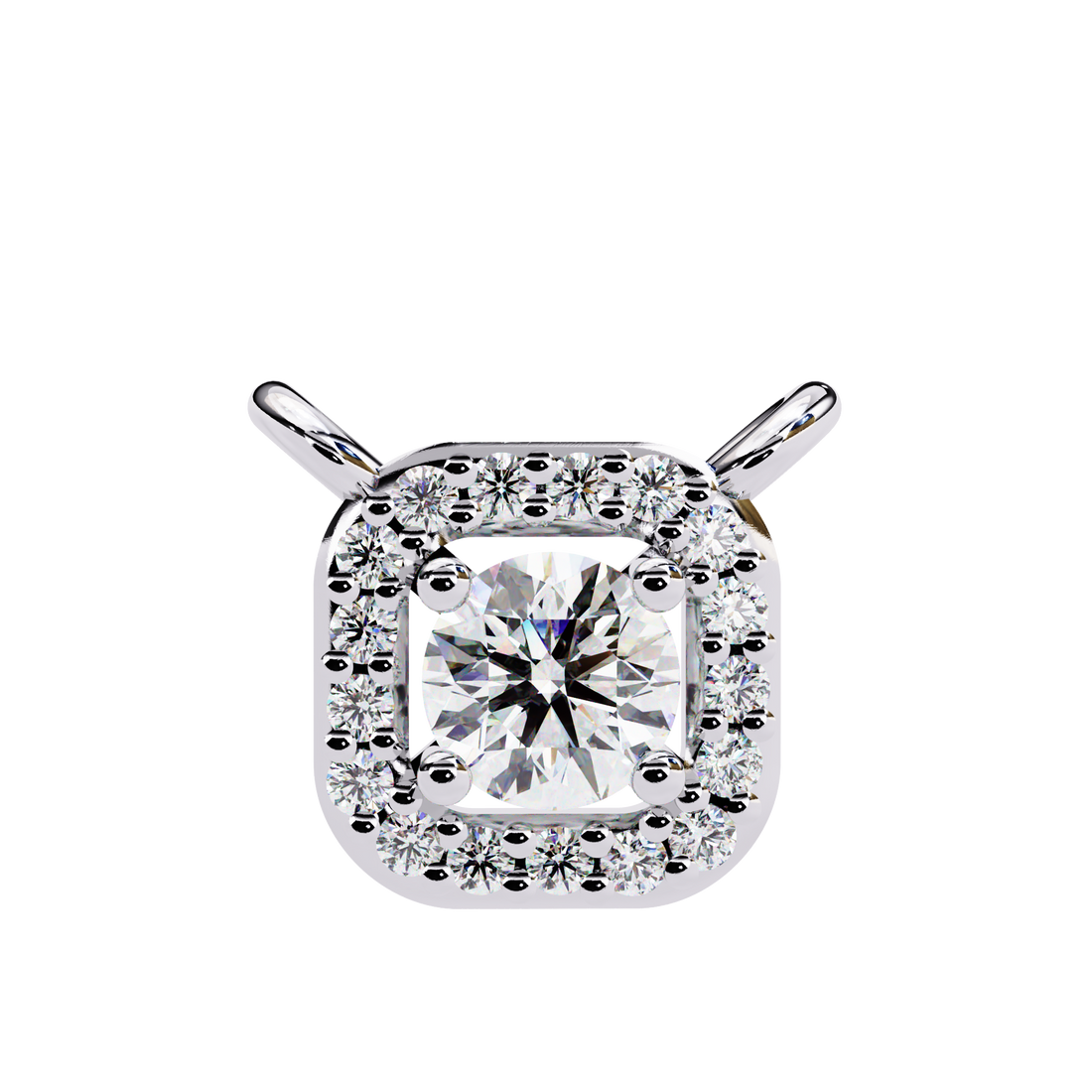 Lab Grown Diamond Halo Pendant with Chain