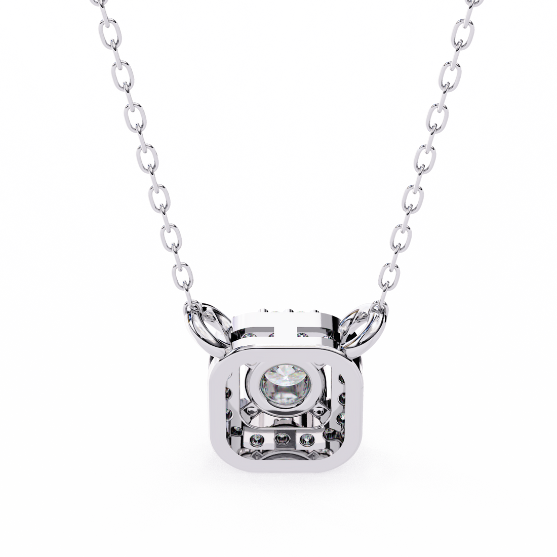 Lab Grown Diamond Halo Pendant with Chain