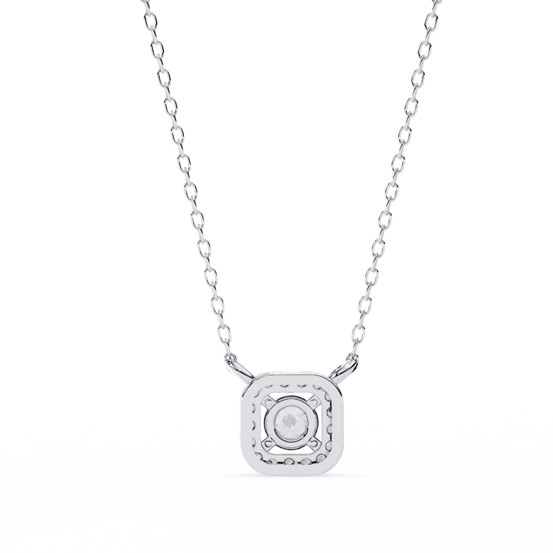 Lab Grown Diamond Halo Pendant with Chain