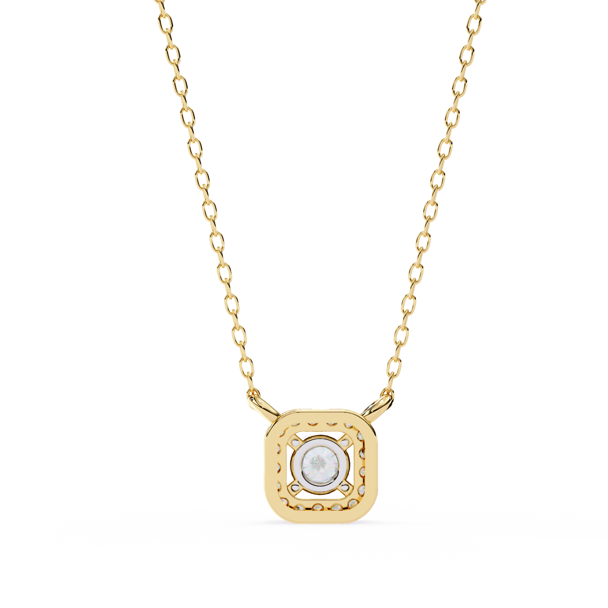 Lab Grown Diamond Halo Pendant with Chain