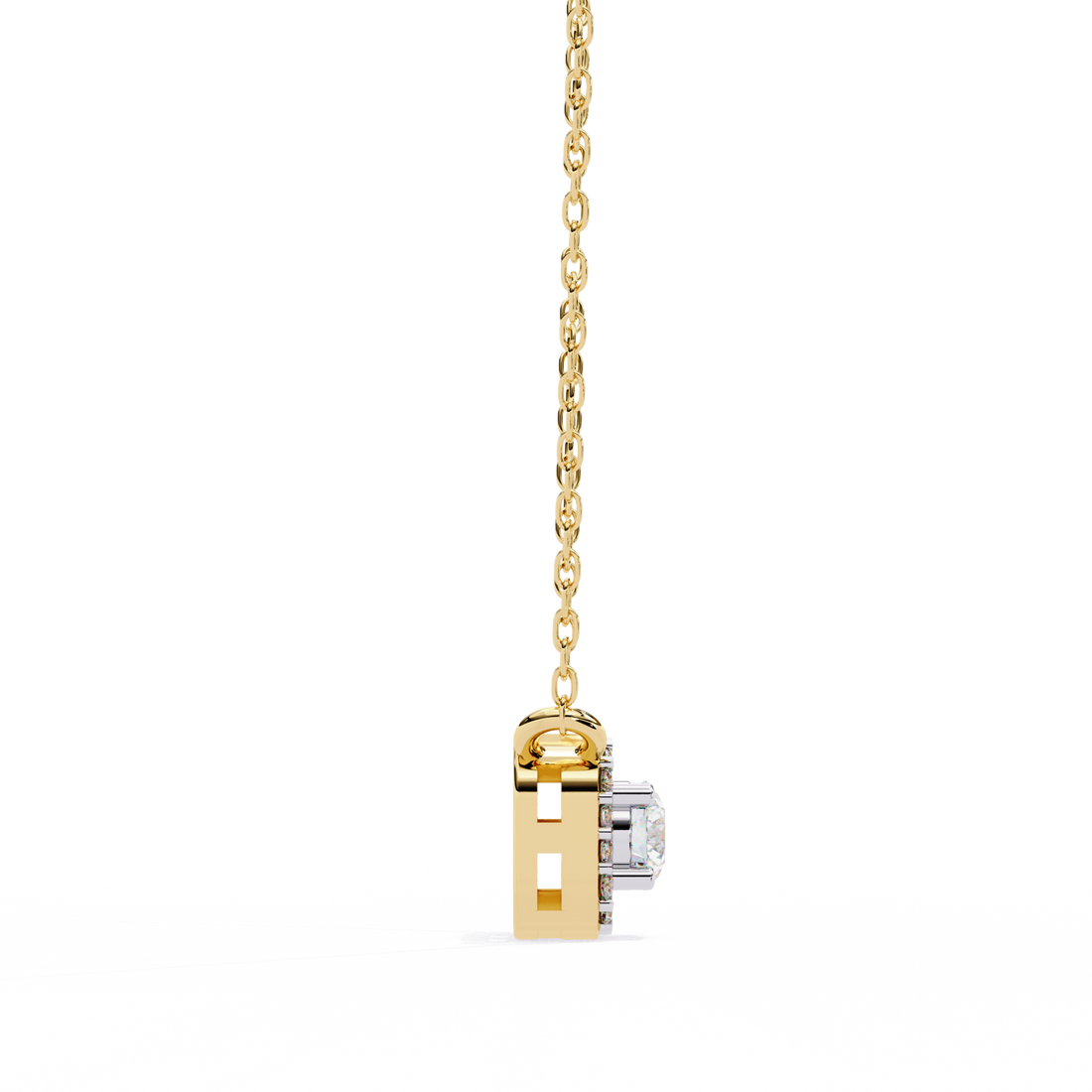 Lab Grown Diamond Halo Pendant with Chain
